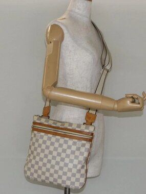 LOUIS VUITTON Damier Azur Pochette Bosphore Shoulder Bag N51112 LV Auth BA7009